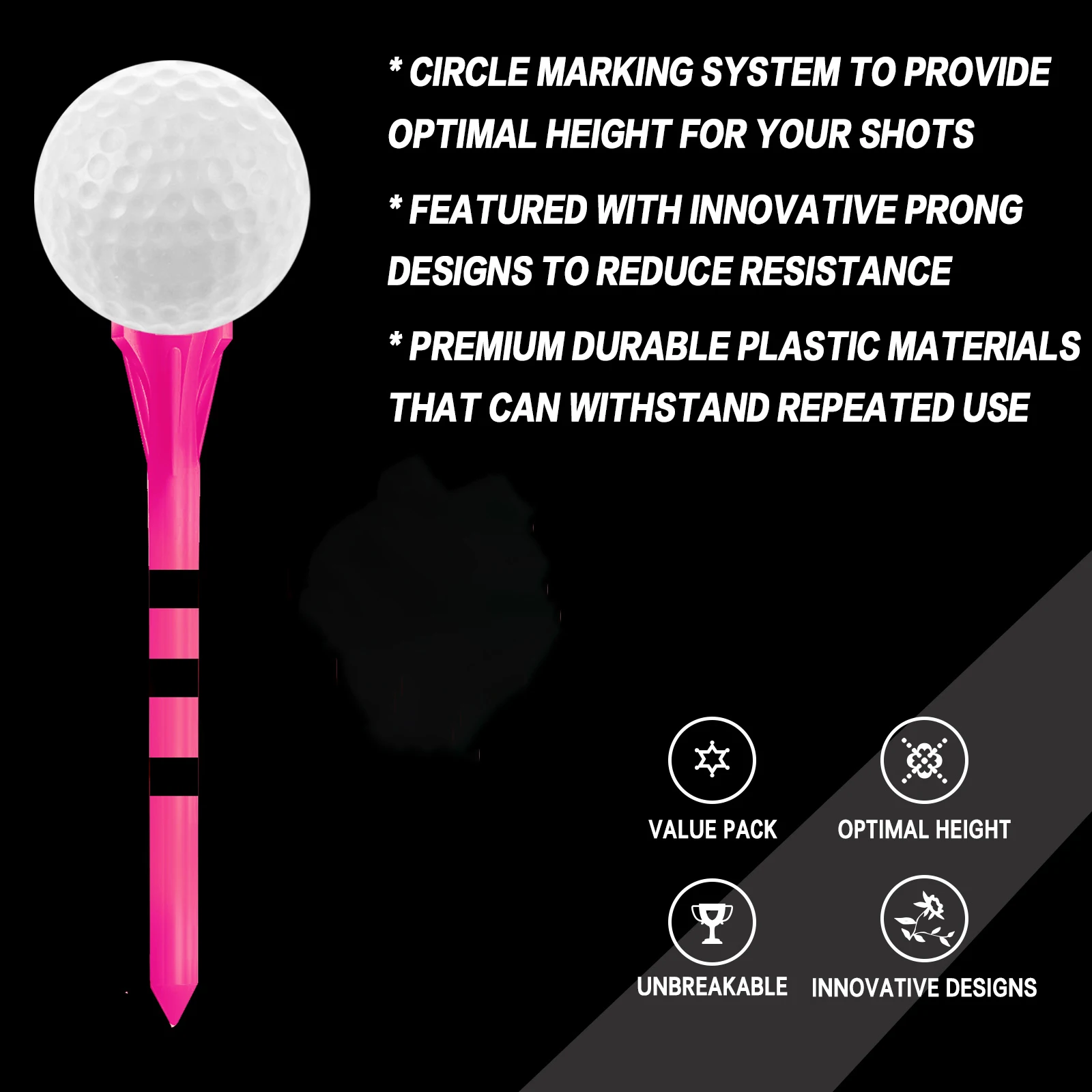 Unbreakable Plastic Golf Tees 5