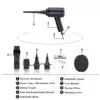 Compressed Air Can Duster 500W Electric Air Duster, Air Blower Replaces Canned Air Spray for PC Computer Keyboard Home Cleaner 6