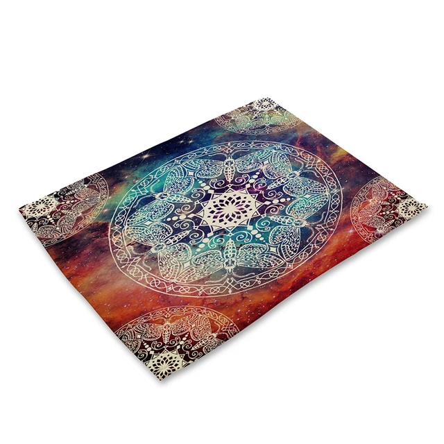 Blue Mandala Persian Placemat Kitchen Table Countertop Mat Pad Protector  Heat Resistant Drink Coasters Dining Dish