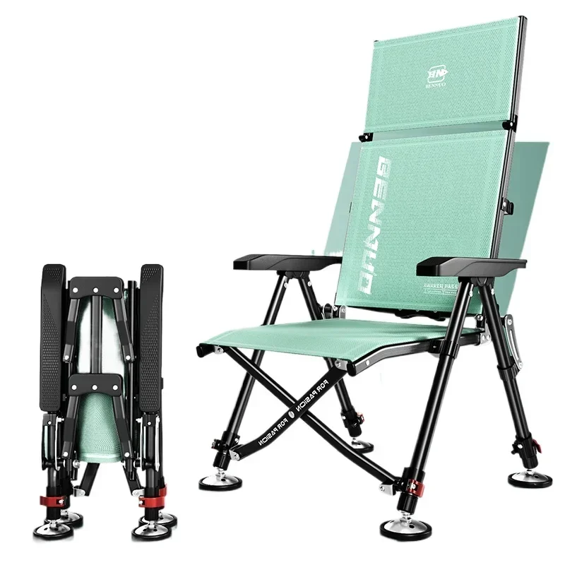 CD29 European Large Fishing Chair Lightweight Foldable Chair with Adjustable Settings Waterproof Bag Sunshade Fishing Gear