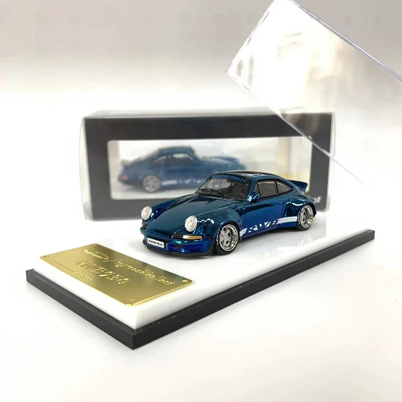 

MC 1:64 Model Car RWB 930 Alloy Die-Cast Vehicle Duck Wing - Chrome Blue