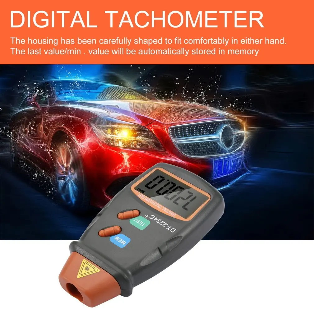 

New RPM Tach Digital Photo Tachometer Laser Non-Contact Tach Range 2.5RPM-99,999RPM LCD Display Motor Speed Meter