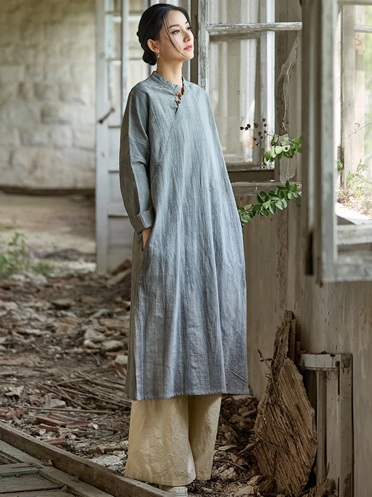 chinese dress ladies Florence Smocked Linen Midi Dress main image 1