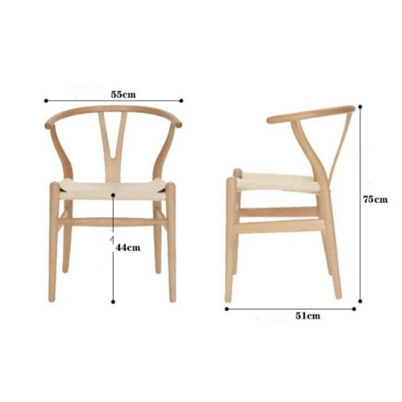 Chaise de salle à manger Wishbone en bois de chêne massif, siège en chanvre rotin, fauteuil à dossier en forme de Y, finition à l'huile, maison et restaurant, haute qualité