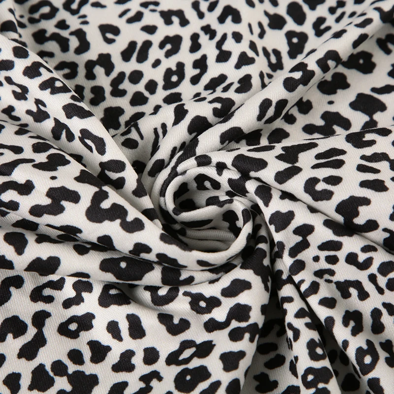 Contrast Binding Leopard Long Sleeve Tees O Neck Slim American Retro Casual Spring Autumn T Shirts