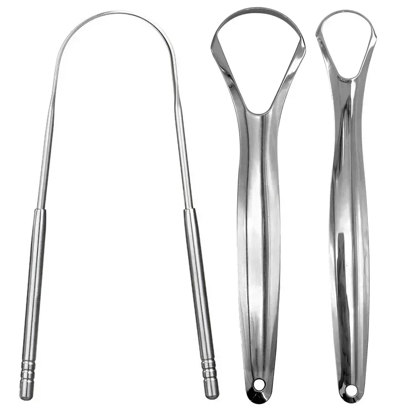 

1pc Stainless Steel Metal Tongue Scarper Brush Dental Kit Tongue Scraper Cleaner for Adults Surgical Grade Eliminate Bad Breath