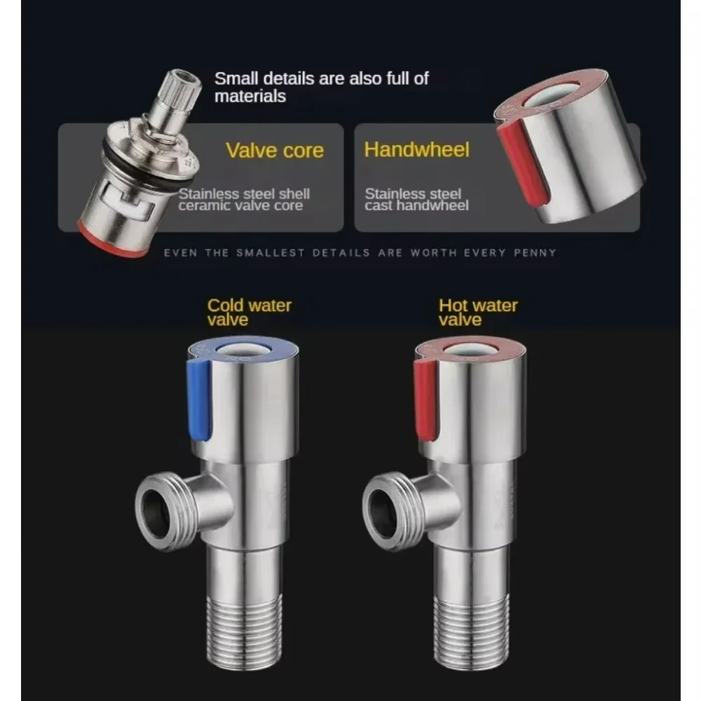 Bathroom Basin Sink Faucets Taps Angle Stop Valve Brass Black Finish G1/2" Shut Off Valve Bathroom Toilet Bidet Shower Water Tap