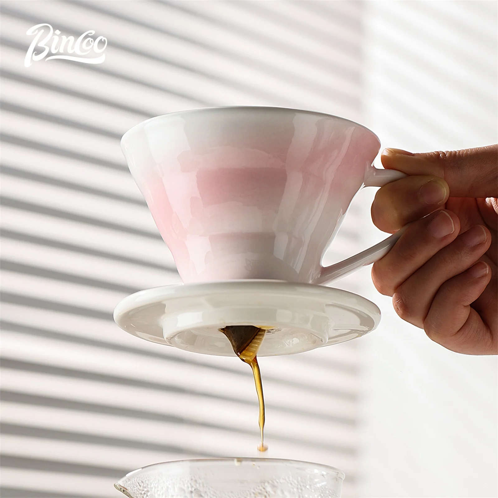 طقم قهوة بالتقطير من بينكو مع فلتر سيراميك وإبريق...