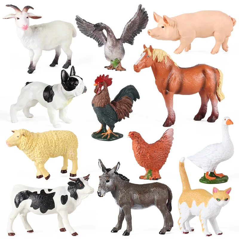 

New Realistic Farm Poultry Solid Simulation Duck Chicken Figurines ABS Action Figures Model Collection Educational Children Toys