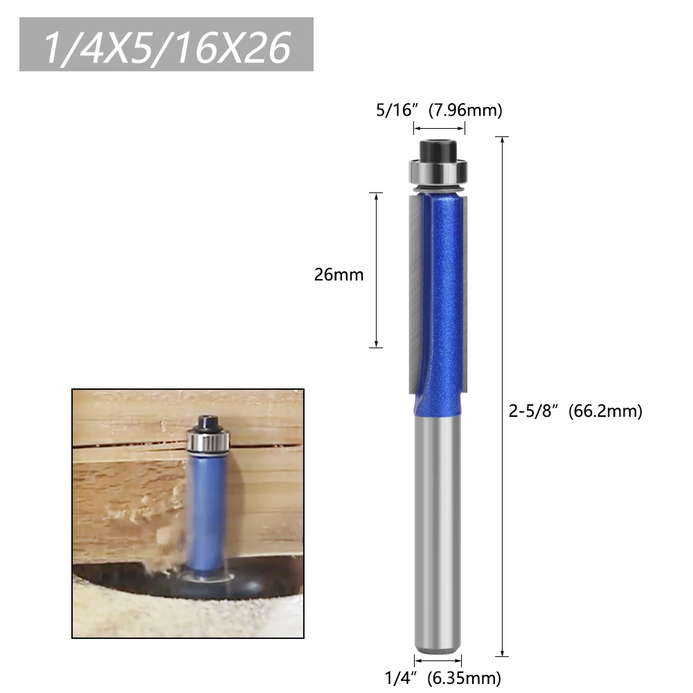Lavie 1pc 6mm 1/4inch schaft hochwertiger fräser fräser bündig mit lager fräser für die holz bearbeitung h070160620 – Detail 7