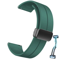 Universal Magnetic Buckle Silicone Strap - 20mm/22mm for 22mm Universal (Green)