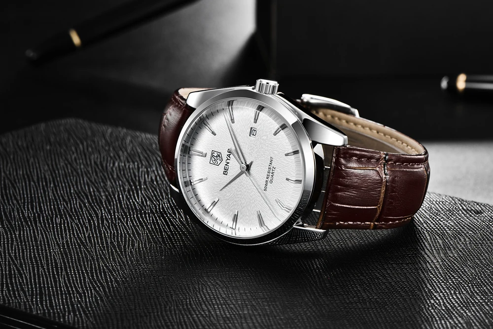 BENYAR Fashion Mens Watches Top Luxury Brand Men’s Quartz Watch fashion simple moisture-proof business leather watch 2022