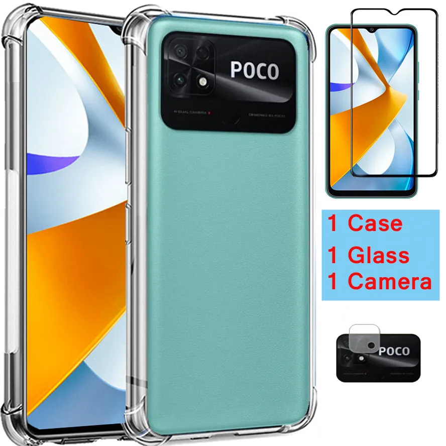 поко C40 C50 x4 гт Чехол POCO C40 Закаленное стекло Xiaomi POCCO C40 ...