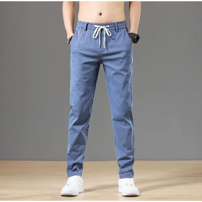 thumbnail image 1 of Pantalones casuales rectos negros elegantes de corte ajustado para hombre, nuevos pantalones holgados de tendencia clásica con bolsillos estilo Harajuku Y2k para hombre, 1 of 4