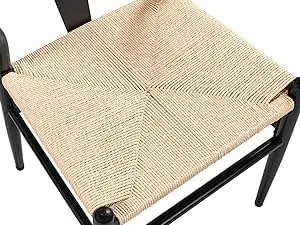 Description Picture 3 of itemSet of 4 Weave Chair, Mid-Century Metal Dining Chair Y-Shaped Backrest Hemp Seat for Kitchen ,dining Room