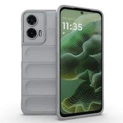 Ultra-Soft Silicone Shockproof Protective Case - Flexible Skin Feel Cover for Moto G35 5G (Light Grey)