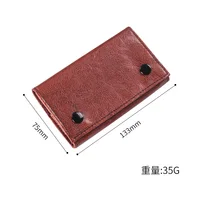 Pochette à tabac rétro en cuir PU, étui pour cigarettes, support de pointes en papier pour fumer, sacs portefeuille, outil de roulement 5