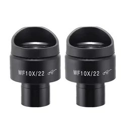 High Eye Point Wide Angle Microscope Eyepiece with Diopter Adjustment - 22mm Field of View (2PCS WF10X22)