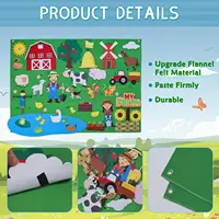 Felt Story Board Set Toy for kids Farm Animals Preschool Education Early Learning Interactive Play Mat Wall Hanging Gift for To 4