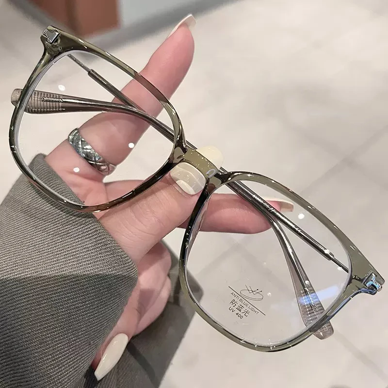 Ladies Blue Light Blocking Myopia Glasses New Trend Oversized Women Eyeglasses Unisex Square Frame Large Near Sight Eyewear 4
