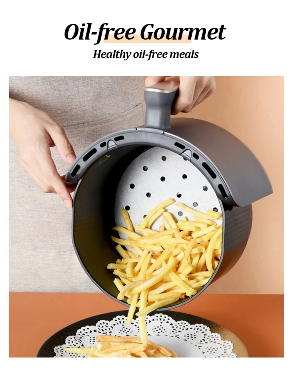 Description Picture 6 of item100PCS Air Fryer Paper Disposable Steamer Liners Kitchen Bakeware Papers Baking Non-Stick Steaming Mat Oil-absorbing Paper