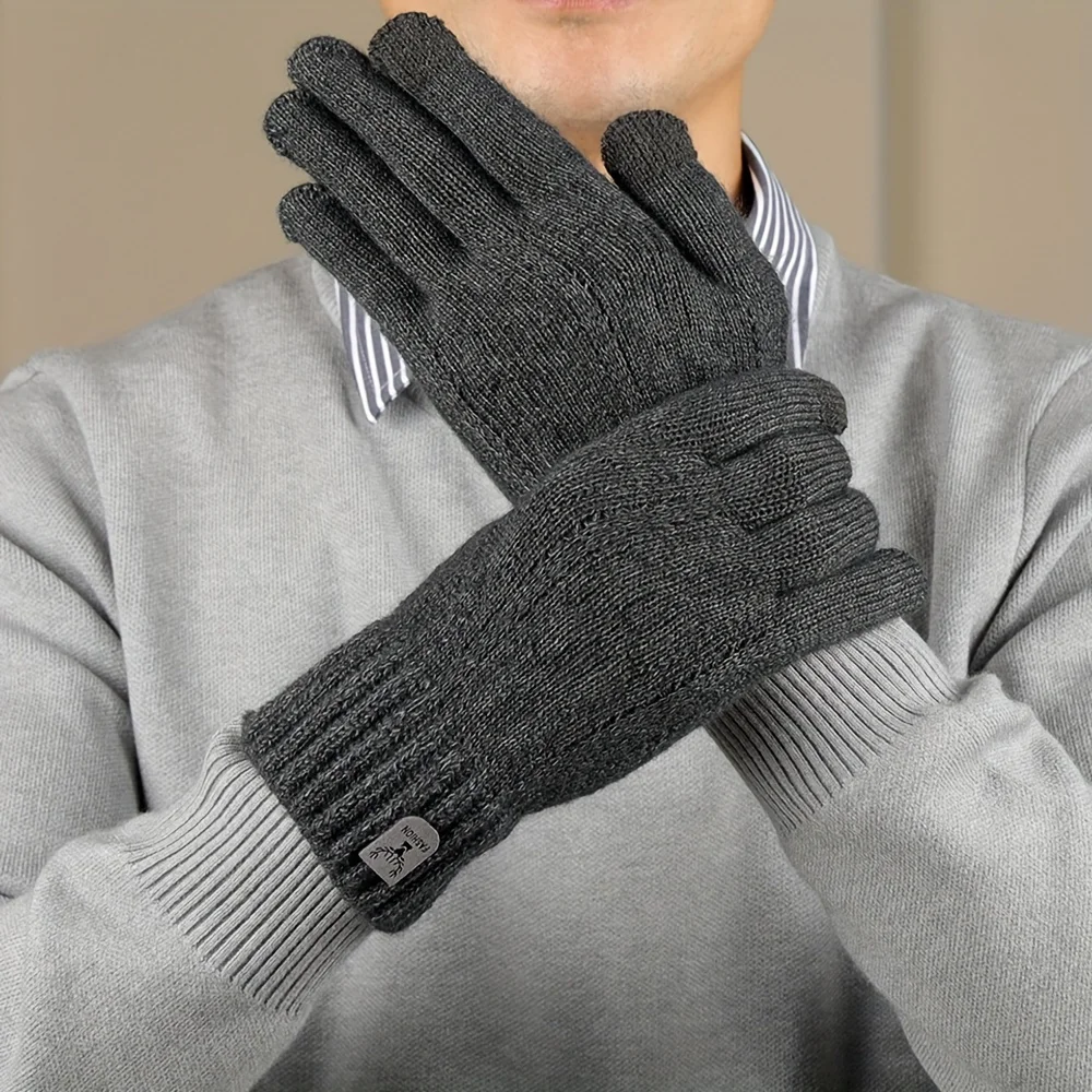 Gants thermiques tactiles pêche homme femme - Doublure polaire anti-dérapante doigts complets laine