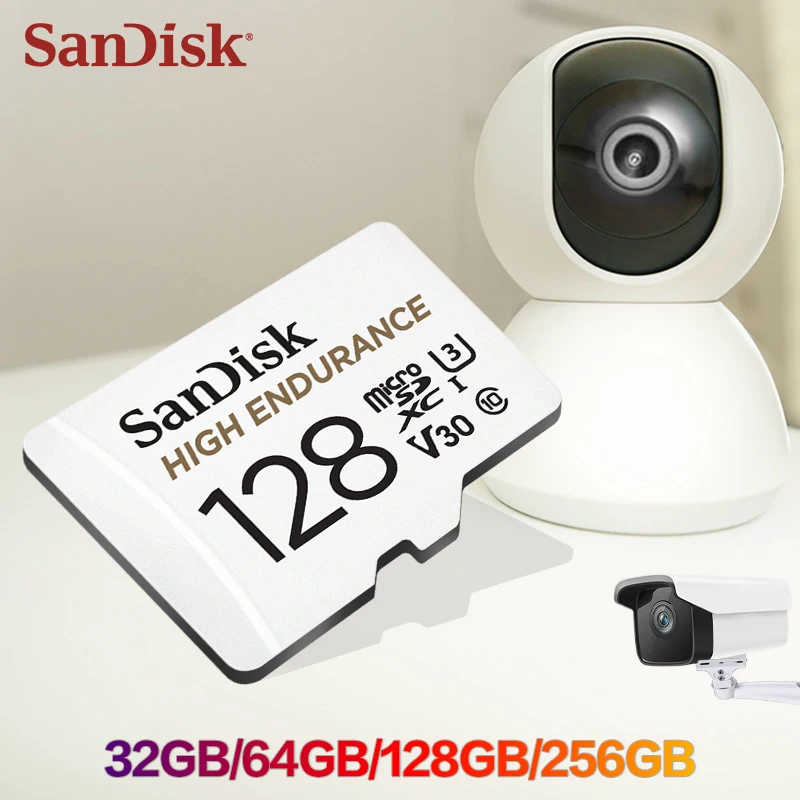 샌디스크 하이 엔듀런스 microSDXC 카드 UHS-I V30 100MB/s 32GB 64GB 128GB 256GB (대시캠, 보안 카메라용) 20000시간 사용 가능