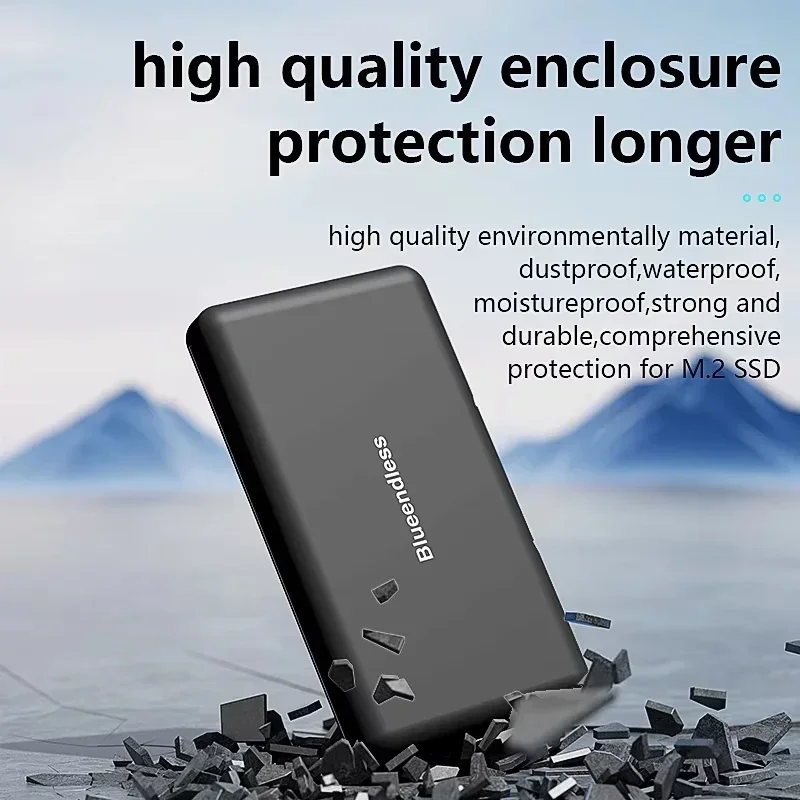 Compact Shockproof 4-Slot M.2 SSD Storage Enclosure Box