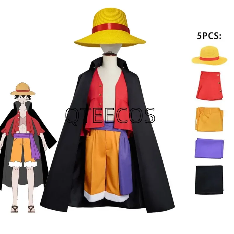 

Популярный костюм для косплея Аниме Обезьяна д Луффи кимоно капитан соломы шляпа Пираты цельный костюм на Хэллоуин
