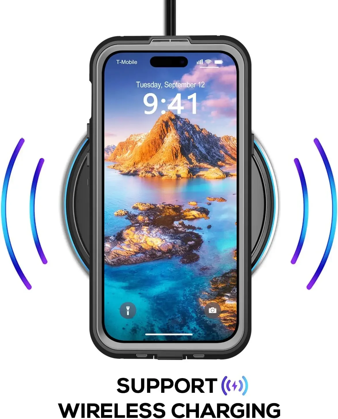 IP68 transparent waterproof and shock-proof case for iPhone 15 14 Plus 13 Pro Max Built-in screen Lens Protector Full body case