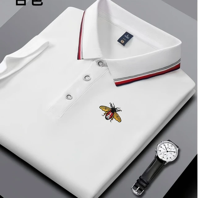 Polo brodé à manches courtes pour hommes, haut décontracté, à la mode, respirant, confortable et polyvalent, nouvelle collection 1