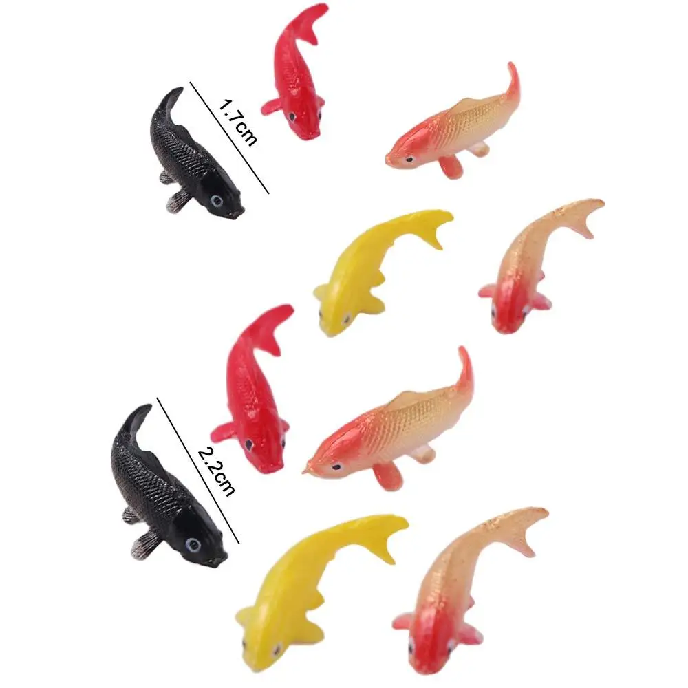 5Pcs PVC 미니 금붕어 모델 부드럽고 절묘한 물고기 탱크 미니 장식품 모델링 크리스탈 3D 미니 물고기 모델링 필러