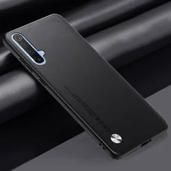 Leather Carbon Fiber Matte Silicone Phone Case - Enhanced Protection for Oppo Realme X50 Pro 5G (Black)