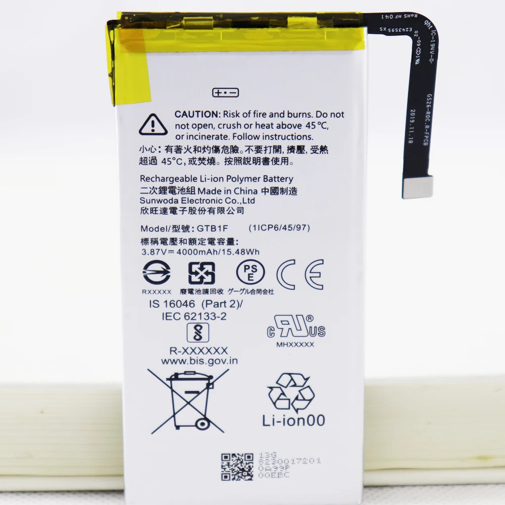 

2pcs 5pcs 10pcs 4000mAh GTB1F Battery For HTC Google Pixel 5 Li-ion Polymer Battery GD1YQ GTT9Q Pixel5