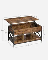 Coffee Table,Lift Coffee Table with Storage Shelf,Hidden Compartments and Lifting Top,19.7 x 39.4 x (19.3-24.4) Inches 2