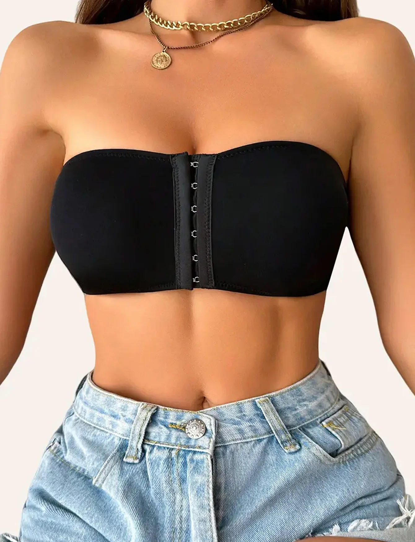 Women Strapless Bras wireless Seamless Bralettes Wireless Bra Soft Support Front Buckle detachable shoulder straps women lingerie bra