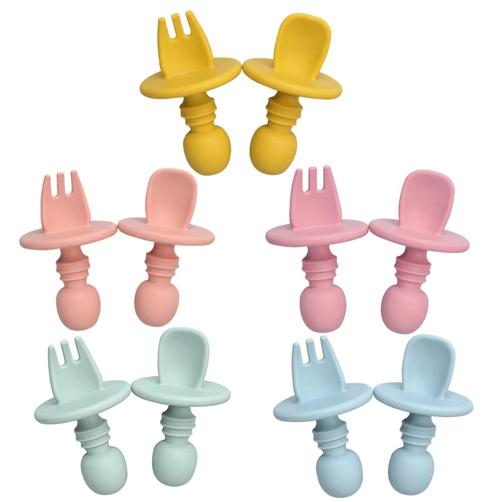 BAP Free Food Grade Infant Mini Silicone Tableware Set Baby Soft Kitchen Accession Fork Spoon Kids Portable Soild Color TeaSpoo 5 BAP Free Food Grade Infant Mini Silicone Tableware Set Baby Soft Kitchen Accession Fork Spoon Kids Portable Soild Color TeaSpoo