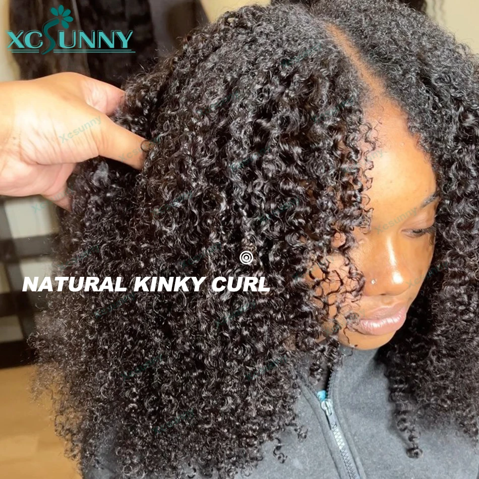 Kinky Curly V Part Wig Human Hair 4C For Black Women Brazilian Vpart Wig Wear With Your Own Scalp U Part Wig Real Human Hair 4