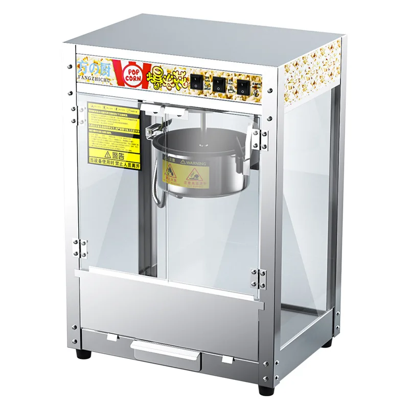 Popcorn Machine Commercial Flat Top Popper Automatic Gas Electric Corn Maker Perfect for Parties Events Festivals