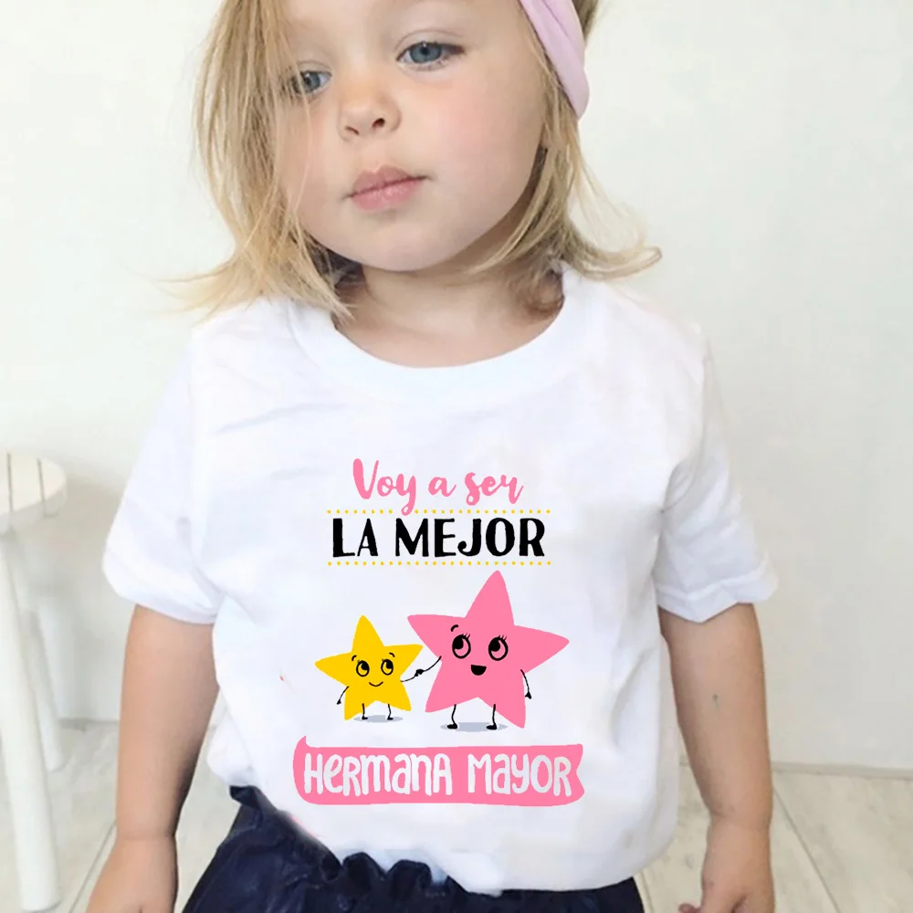 Camisetas de manga corta para niños de 1 a 8 años, camisetas de anuncio de embarazo, Im Going To Be The Best Big Sister