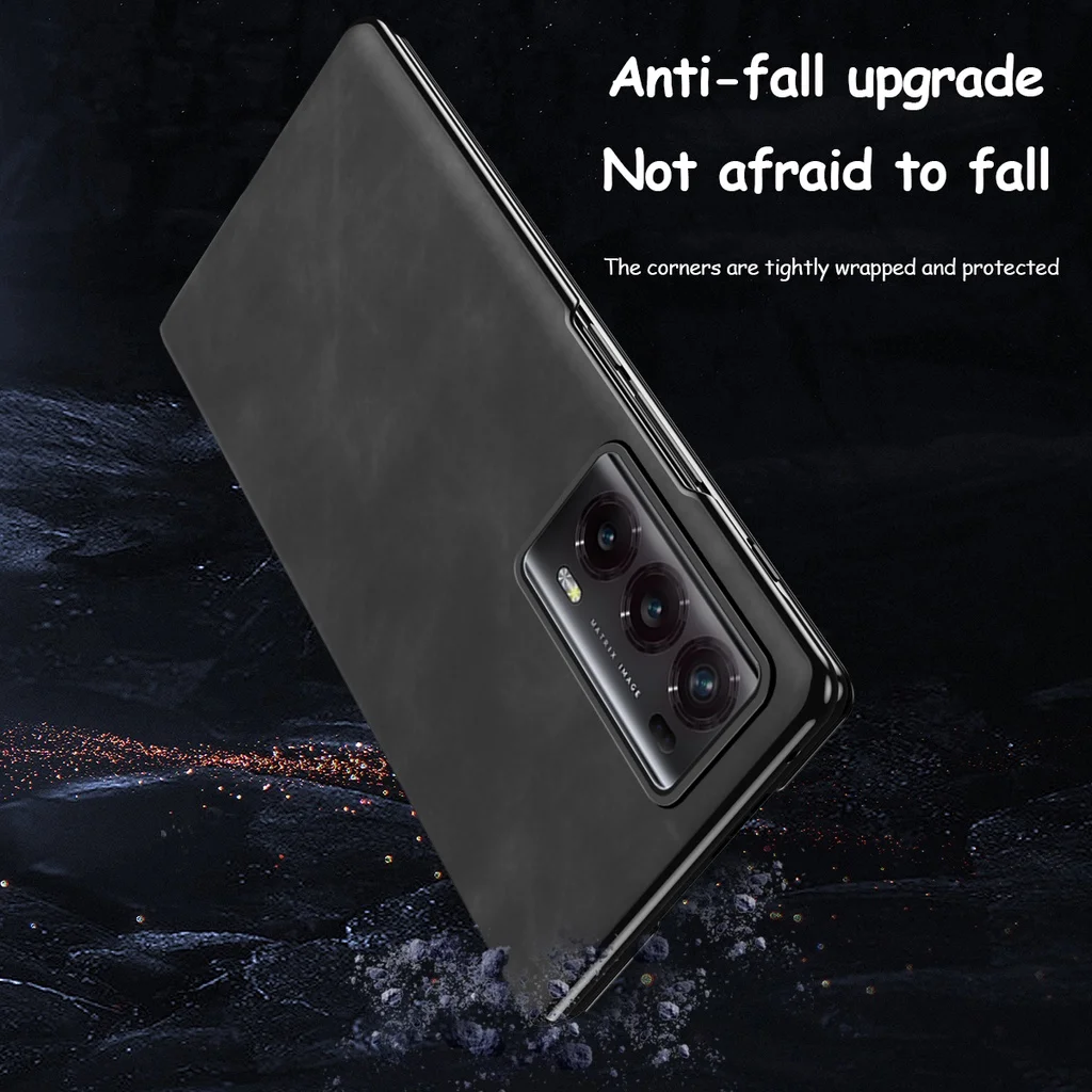 For Honor Magic V2 Luxury Sheepskin Leather Phone Case For Honor Magic V 2 Shockproof Bumper Matte Silicone Protect Cover