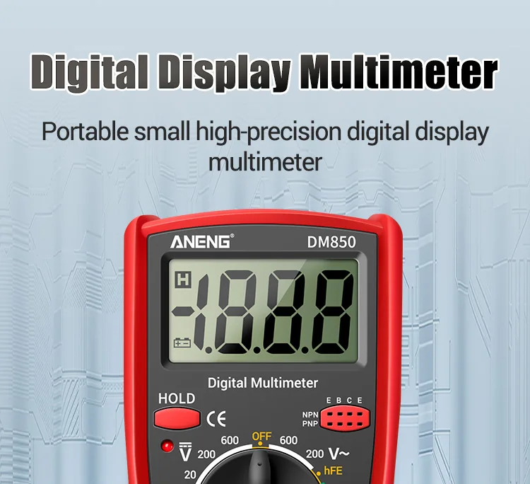 ANENG DM850 herramientas electricista multimetro inteligente transistor  tester medidor de voltaje digital acdc multimeter profesional voltimetro  amperimetro comprobador corriente medidor instrum. electrónicos medición -  AliExpress