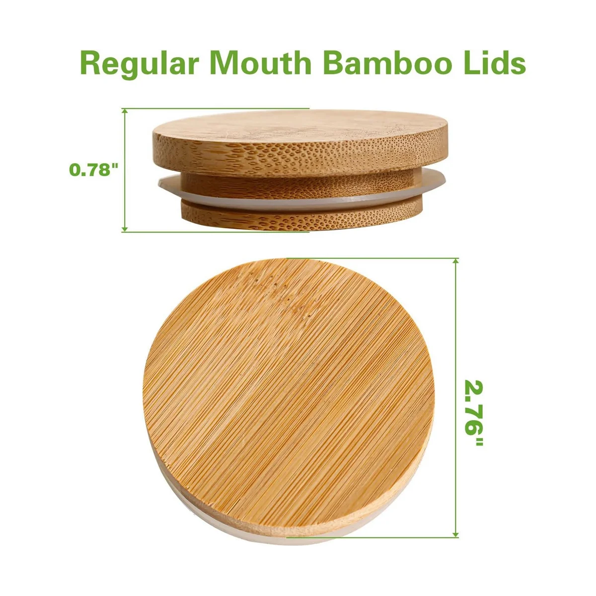 Wooden Jar Lids, 8 Pcs Bamboo Wooden Storage Lids Regular Mouth, Reusable Ball Lids for Jars 70Mm