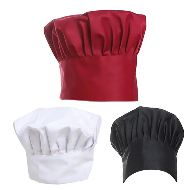 

Chef Hat Adult Adjustable Chef Hat Striped Working Cap Restaurant Kitchen Baker Canteen Bakery BBQ Restaurant Cook Work Hat