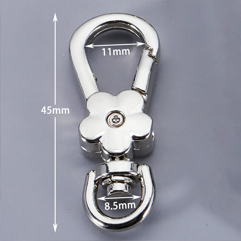 5pcs Handbags Clasps Handle Flower Lobster Metal Clasps Swivel Trigger Clips Snap Hooks Bag Key Rings Keychains Bag Accessories