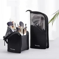 1Pc Stand Cosmetic Bag for Women Clear Zipper Makeup Bag Travel Female Makeup Brush Holder Organizer Toiletry Bag Soft Tools Bag 1