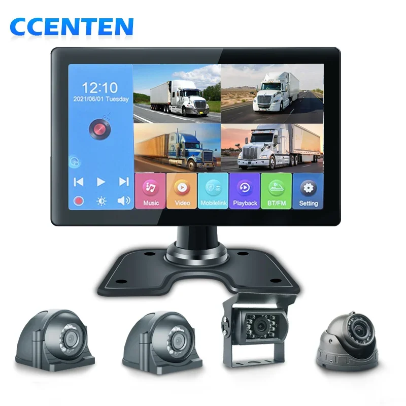 

10.1 Inch Touch 4CH AHD Recorder DVR Car Vehicle Truck Night Vision Mini Camera With Audio Recording