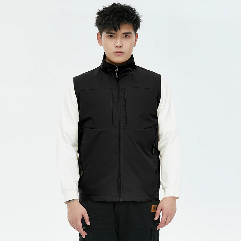 2025 Yeni Sonbahar Yelek erkek yüksek kalite Moda Rüzgar Geçirmez Fermuar Cep Kolsuz Ceket Marka Giyim Erkek Rahat Yürüyüş Yeleği