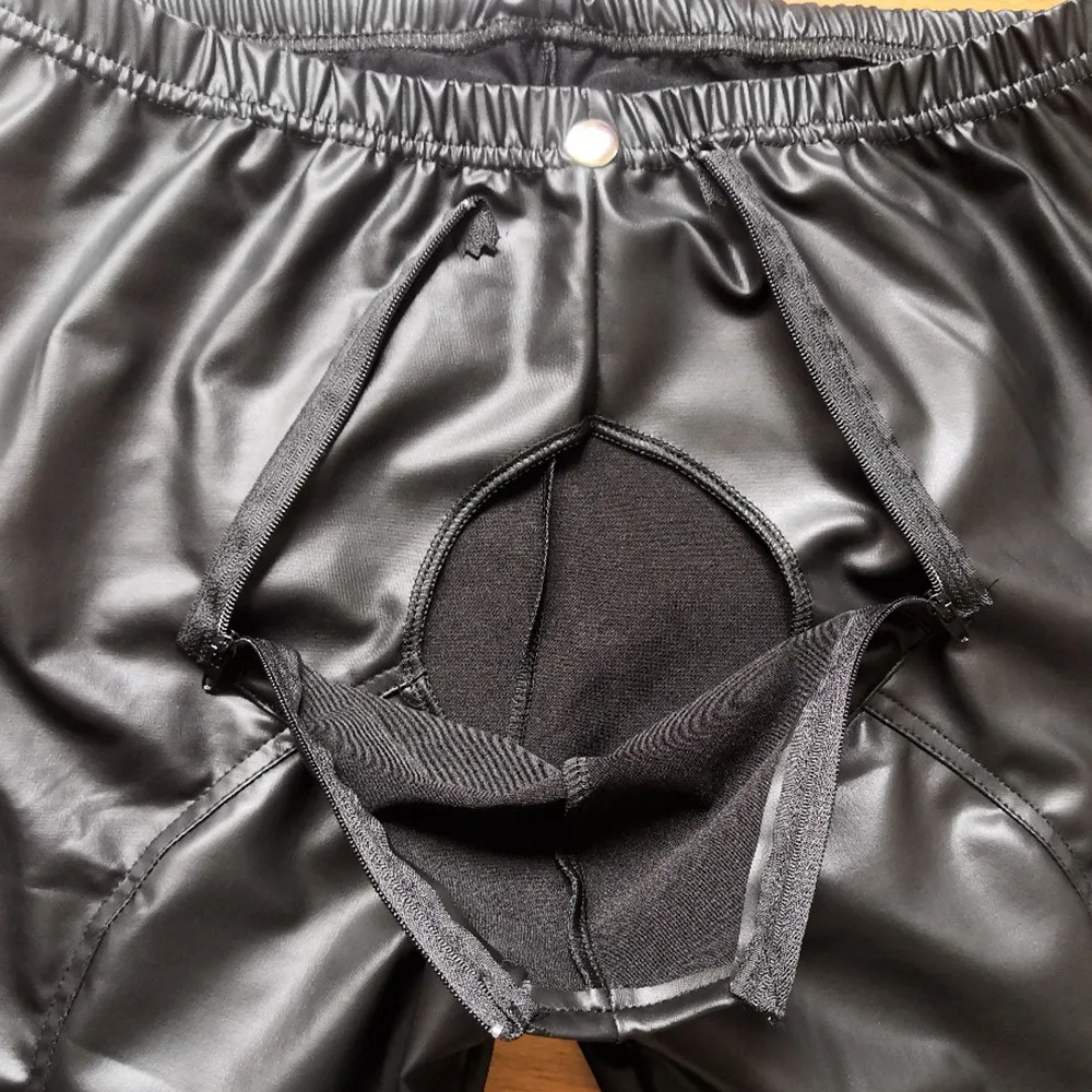 Fashion Black Men's PU Leather Leggings Motorcycle Pants Wet Look Skinny Pencil Pants Trousers Clubwear Stage Tight men trousers,leather pants,skinny pants