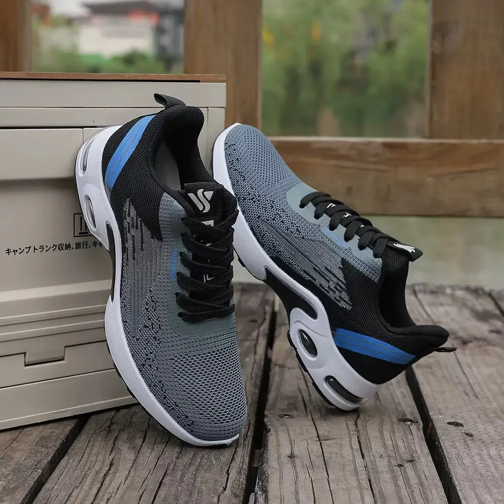 Men's shoes, men's casual shoes, breathable mesh, air-cushioned, soft-soled, color-blocked fashionable sports shoes 7
